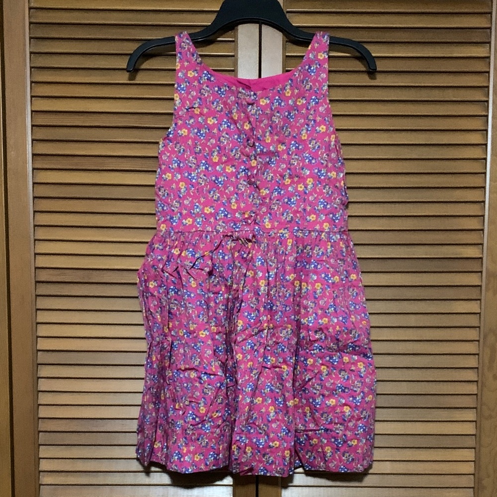 Ralph Lauren 100% Cotton Girls Pink Floral Dress Buttons 16